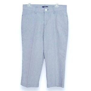 Riders By Lee Size 10M Blue Pinstripe Mid-Rise Capri Pants